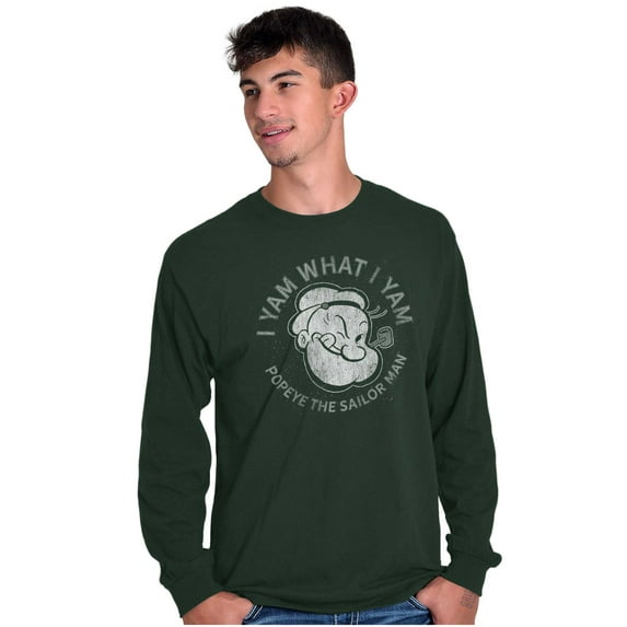 Popeye Sailor Man Quote What I Yam Long Sleeve TShirt Men Women Brisco Brands M