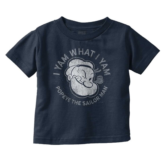 Popeye Sailor Man Quote What I Yam Toddler Boy Girl T Shirt Infant Toddler Brisco Brands 4T