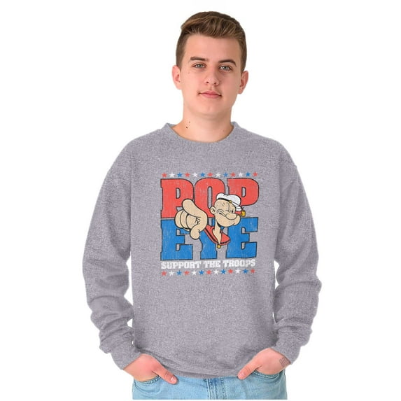 Popeye Sailor Man Support the Troops Unisex Plus Size Sweatshirt Brisco Brands 4X