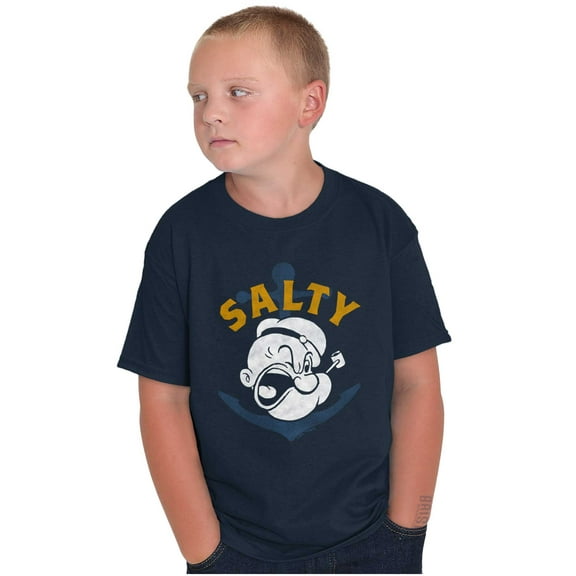 Popeye Sailor Salty Attitude Funny Crewneck T Shirts Boy Girl Teen Brisco Brands X
