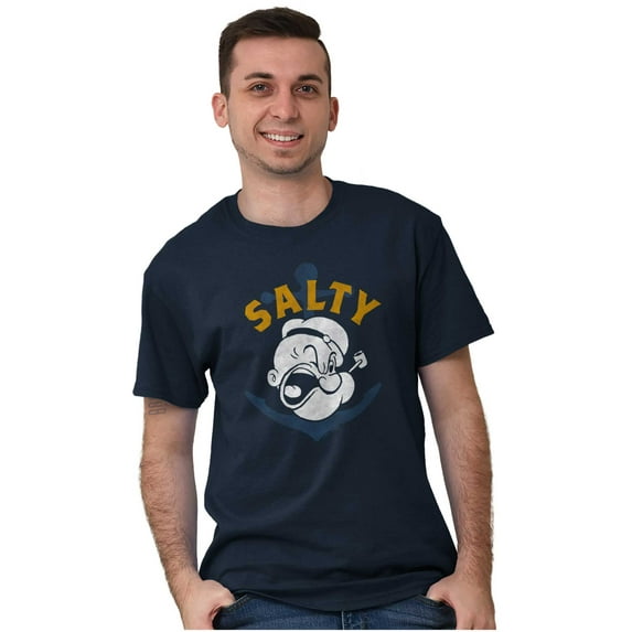 Popeye Sailor Salty Attitude Funny Men's Graphic T Shirt Tees Brisco Brands S