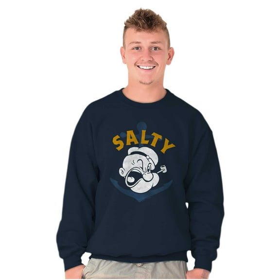 Popeye Sailor Salty Attitude Funny Sweatshirt for Men or Women Brisco Brands S