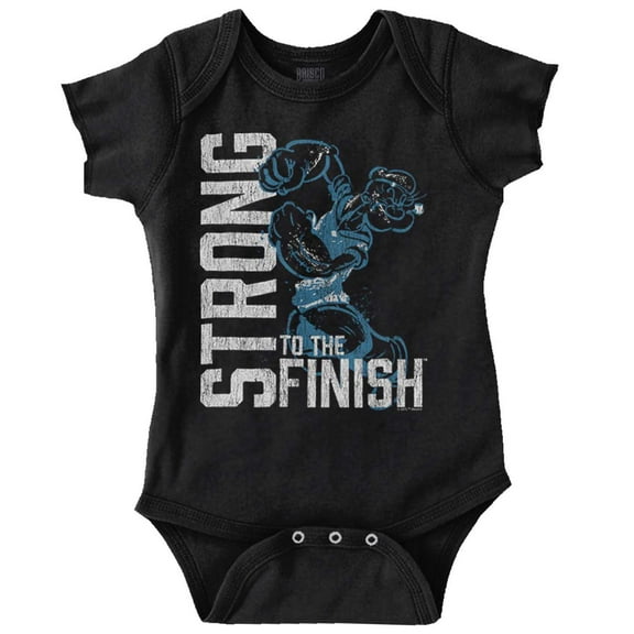 Popeye Sailor Strong To The Finish Romper Boys or Girls Infant Baby Brisco Brands 12M