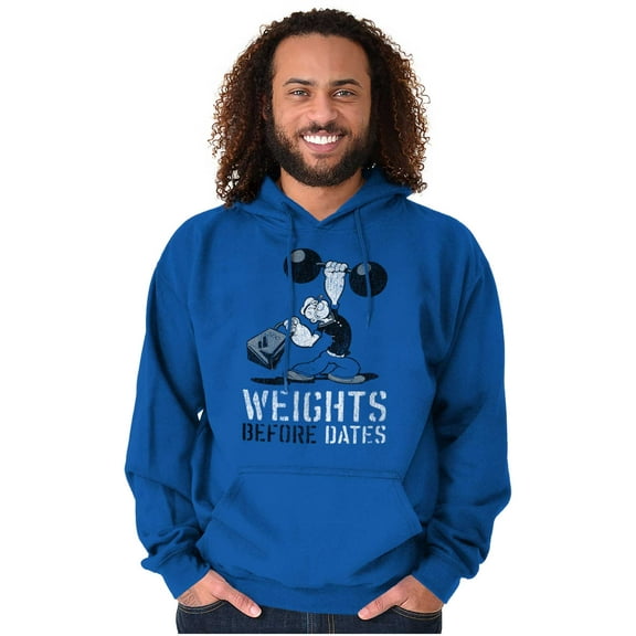 Popeye Sailor Weights Before Dates Hoodie Hooded Sweatshirt Men Brisco Brands M