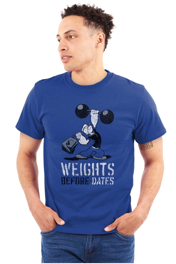 Popeye Sailor Weights Before Dates Men's Graphic T Shirt Tees Brisco Brands S