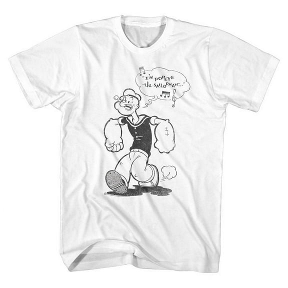Popeye Sailorman White Adult T-Shirt 5Xl