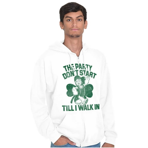 Popeye Saint Patricks Day Party Unisex Plus Size Zip Hoodie Brisco Brands 2X