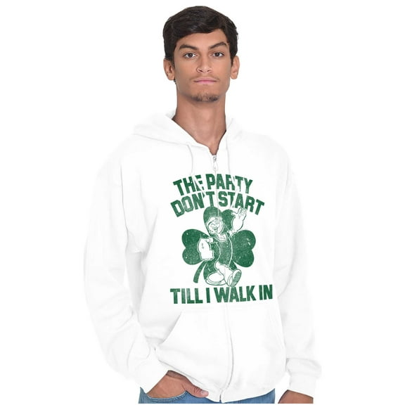 Popeye Saint Patricks Day Party Unisex Plus Size Zip Hoodie Brisco Brands 5X