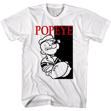 Popeye The Sailorman Salty Men's T Shirt - Vintage Tattoos Cartoon Icon, Classic Fit, Short Sleeve