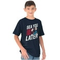 thumbnail image 1 of Popeye Sea You Later Funny Beach Pun Crewneck T Shirts Boy Girl Teen Brisco Brands XS, 1 of 6