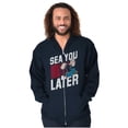 thumbnail image 1 of Popeye Sea You Later Funny Beach Pun Zip Up Hoodie Men's Women's Brisco Brands S, 1 of 6