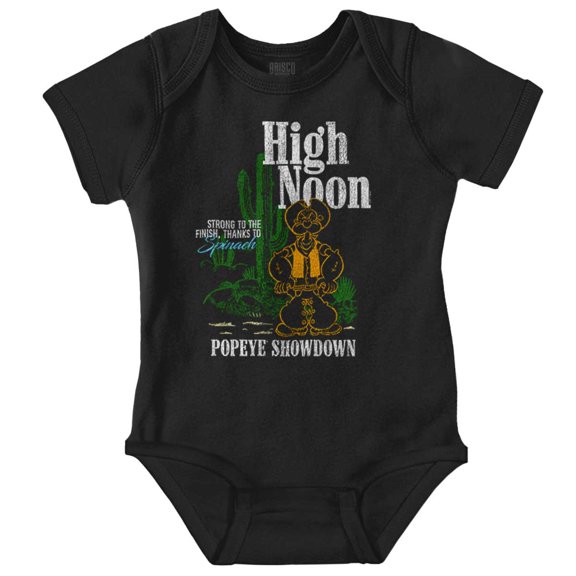 Popeye Showdown High Noon Cowboy Romper Boys or Girls Infant Baby Brisco Brands NB