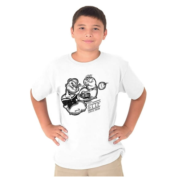 Popeye Sketch Old School Tattoo Style Crewneck T Shirts Boy Girl Teen Brisco Brands X