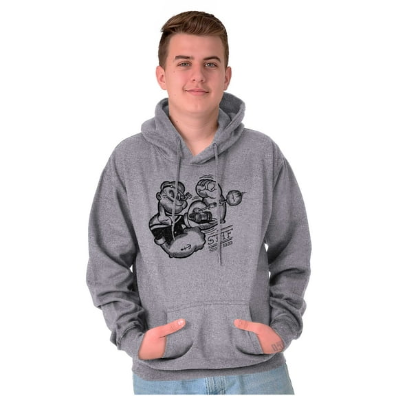 Popeye Sketch Old School Tattoo Style Hoodie Sweatshirt Women Men Brisco Brands S