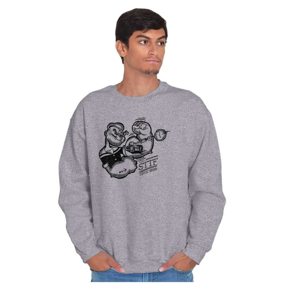 Popeye Sketch Old School Tattoo Style Unisex Plus Size Sweatshirt Brisco Brands 5X