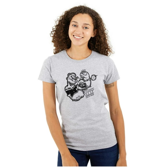Popeye Sketch Old School Tattoo Style Women's T Shirt Ladies Tee Brisco Brands S