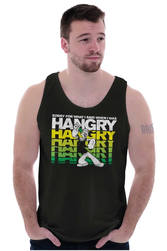 Sorry I Was Hangry Funny Retro Tank Top T Shirts Men Women Brisco Brands 2X