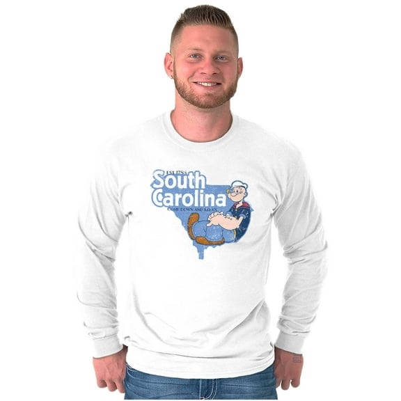 Popeye South Carolina State Cartoon Long Sleeve TShirt Men Women Brisco Brands S