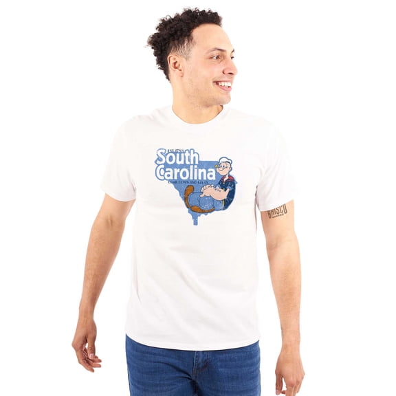 Popeye South Carolina State Cartoon Men's Graphic T Shirt Tees Brisco Brands M