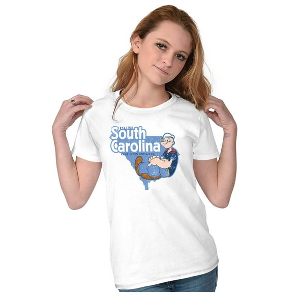 Popeye South Carolina State Cartoon Women's T Shirt Ladies Tee Brisco Brands L