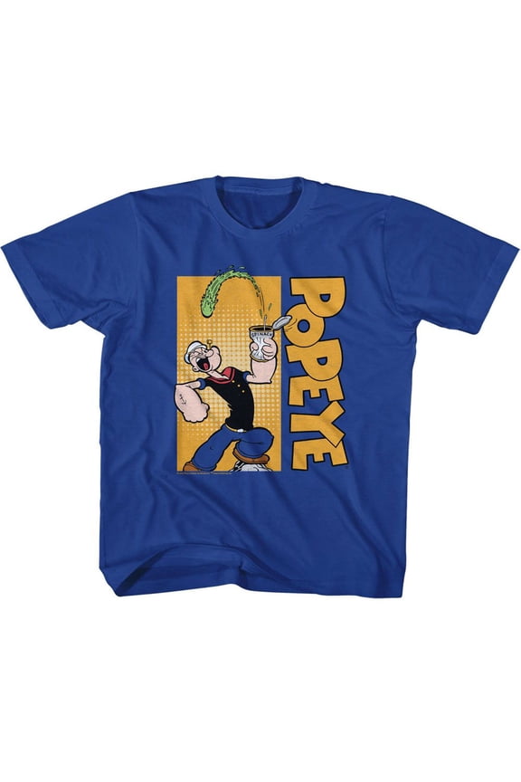 Popeye Vertical Logo Royal Youth T-Shirt Xl (18-20)