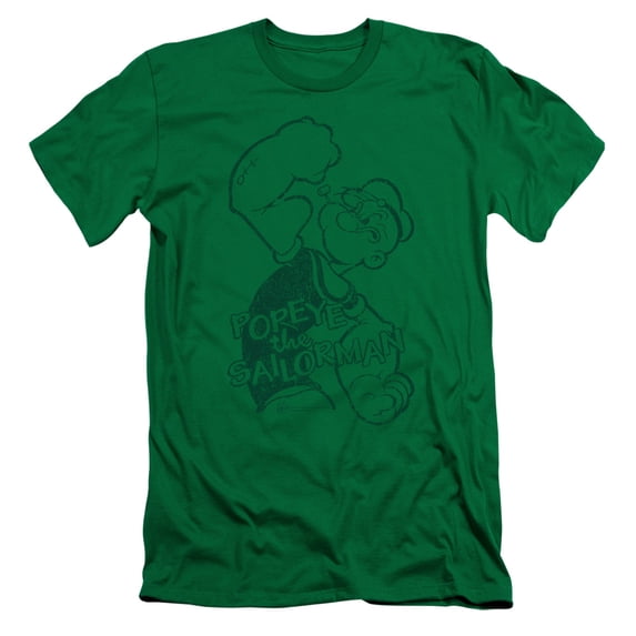 Popeye Spinach Strong Adult 30/1 T-Shirt Kelly Green