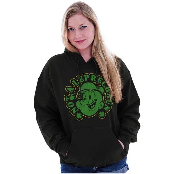 Popeye St Paddys Not A Leprechaun Hoodie Sweatshirt Women Men Brisco Brands L