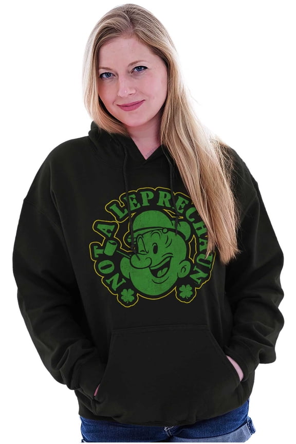 Popeye St Paddys Not A Leprechaun Hoodie Sweatshirt Women Men Brisco Brands S