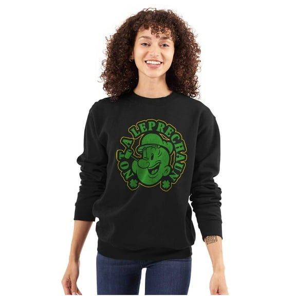 Popeye St Paddys Not A Leprechaun Sweatshirt for Men or Women Brisco Brands L