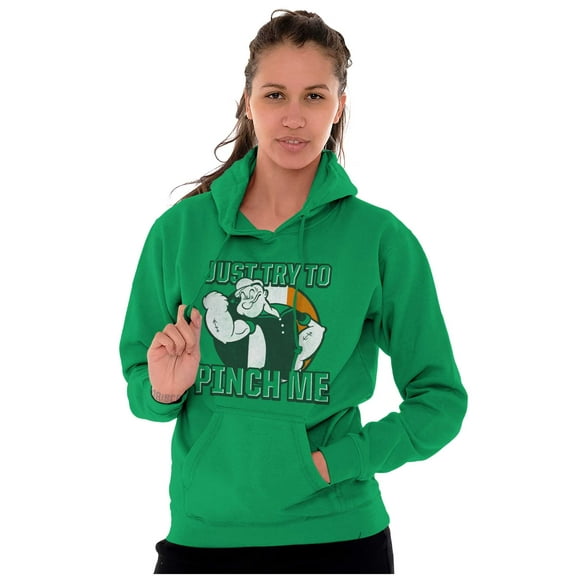 Popeye St Paddys Try To Pinch Me Hoodie Sweatshirt Women Men Brisco Brands S