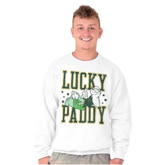 Popeye St Patricks Lucky Paddy Men Big & Tall Sweatshirt Brisco Brands 2X