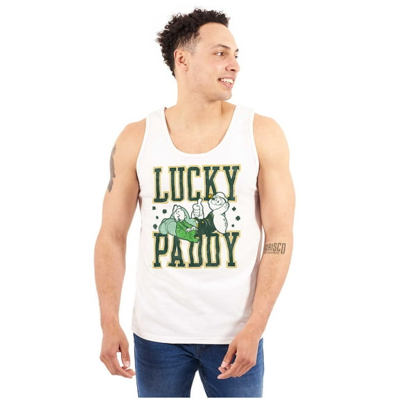 Popeye St Patricks Lucky Paddy Mens Big & Tall Graphic Tank Top Brisco Brands 3X