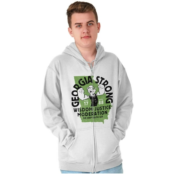 Popeye Strong Georgia Deep South Zip Up Hoodie Men's Women's Brisco Brands S