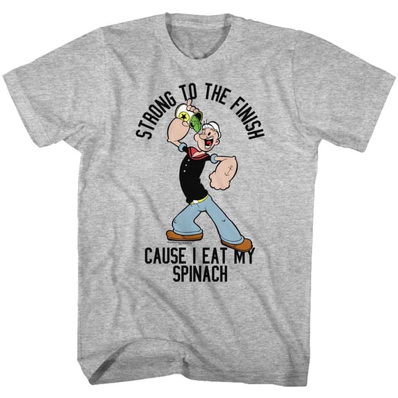 Popeye Strong Gray Heather Adult T-Shirt 4Xlt