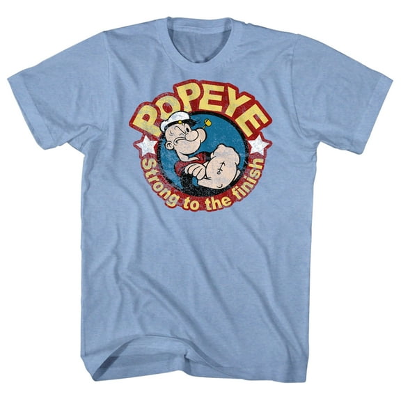 Popeye Strong Light Blue Heather Adult T-Shirt