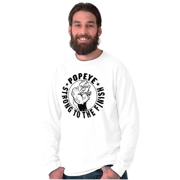 Popeye Strong To The Finish Flexing Long Sleeve TShirt Men Women Brisco Brands S