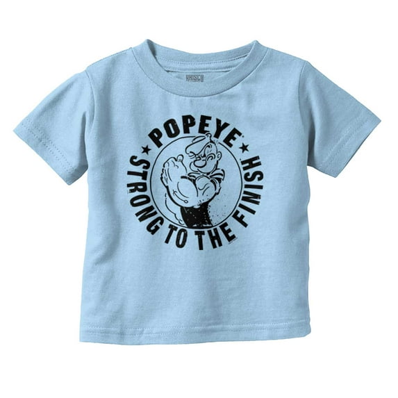 Popeye Strong To The Finish Flexing Toddler Boy Girl T Shirt Infant Toddler Brisco Brands 18M