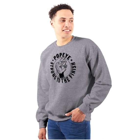 Popeye Strong To The Finish Flexing Unisex Plus Size Sweatshirt Brisco Brands 2X