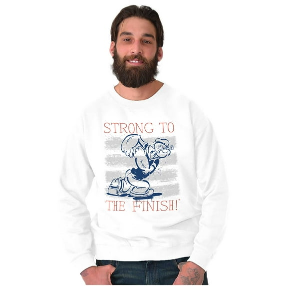 Popeye Strong to the Finish Cartoon Sweatshirt for Men or Women Brisco Brands 4X