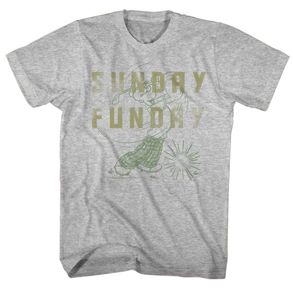 Popeye Sunday Gray Heather Adult T-Shirt 4Xlt