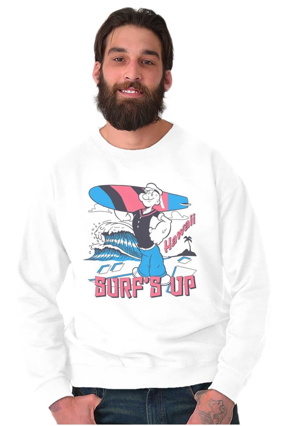 Surf's Up Hawaii Cartoon Sweatshirt for Men or Women Brisco Brands S