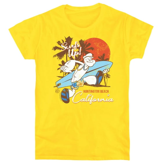 Popeye Surfs Up Women's T-Shirt Yellow