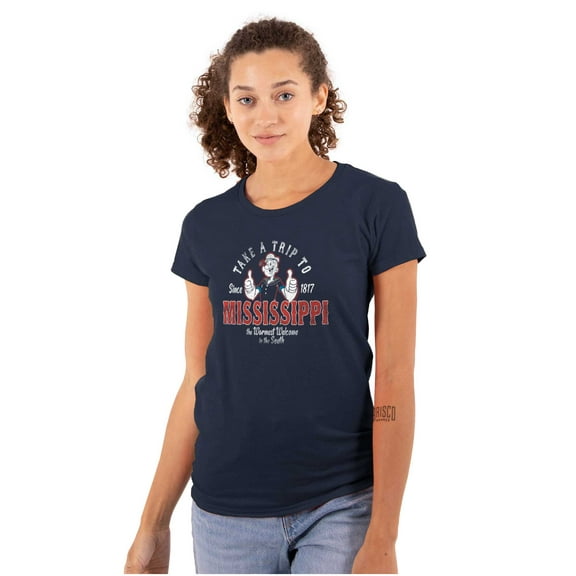 Popeye Take a Trip to Mississippi Women's T Shirt Ladies Tee Brisco Brands S