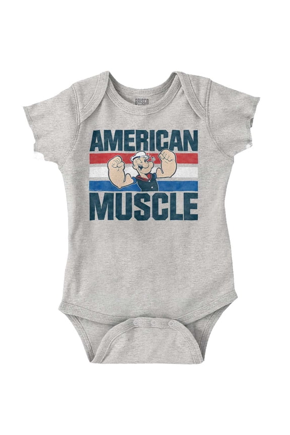 Popeye The Sailor American Muscle Bodysuit Jumper Boys Infant Baby Brisco Brands 24M