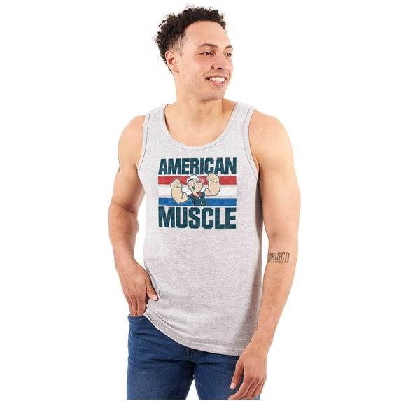 Popeye The Sailor American Muscle Men Big & Tall Tank Top Brisco Brands 2X