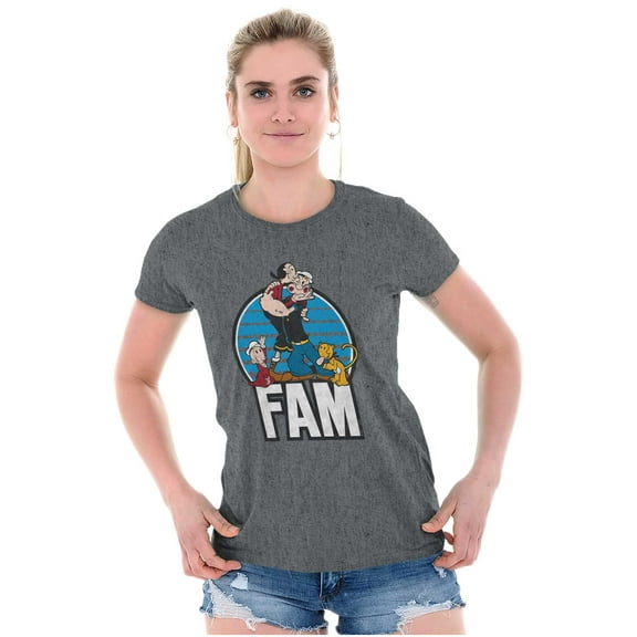 Popeye The Sailor Fam Adorable Family Women's T Shirt Ladies Tee Brisco Brands S