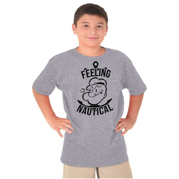 Popeye The Sailor Feeling Nautical Crewneck T Shirts Boy Girl Teen Brisco Brands M