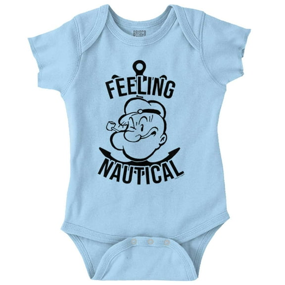 Popeye The Sailor Feeling Nautical Romper Boys or Girls Infant Baby Brisco Brands 12M