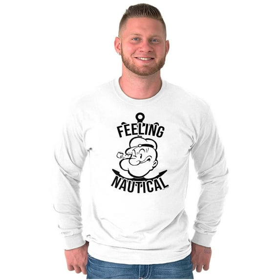 Popeye The Sailor Feeling Nautical Unisex Plus Size Long Sleeve Shirt Brisco Brands 3X