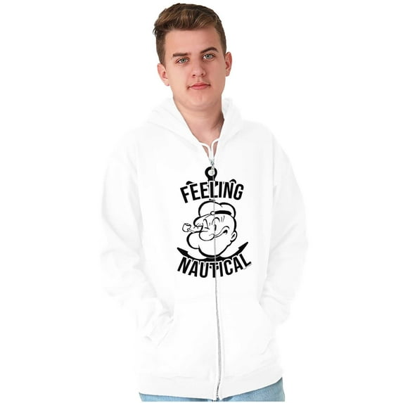 Popeye The Sailor Feeling Nautical Unisex Plus Size Zip Hoodie Brisco Brands 3X